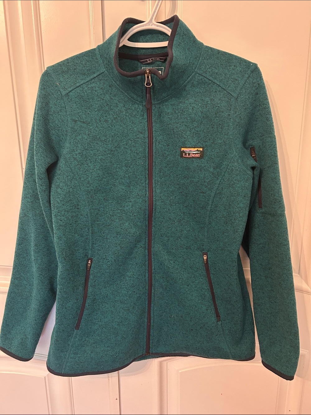 L.L. Bean Women's Turquoise, Full-Zip Knit Fleece Jacket/Sweater